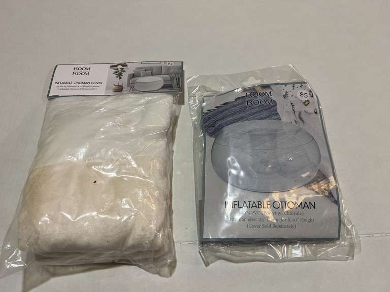 Inflatable ottoman with cover, still in original package, see pictures for details. image