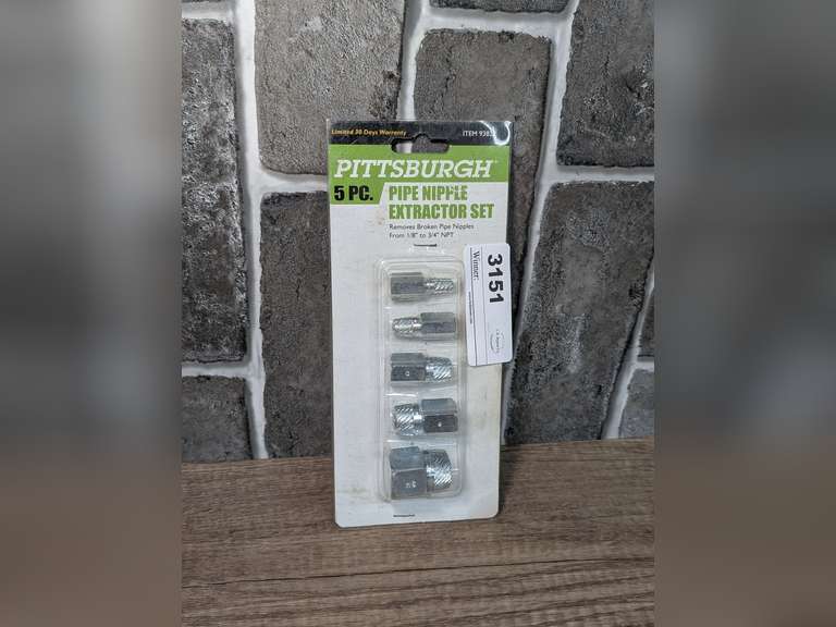 PITTSBURGH 5 PIECE PIPE NIPPLE EXTRACTOR SET IN ORIGINAL PACKAGE image