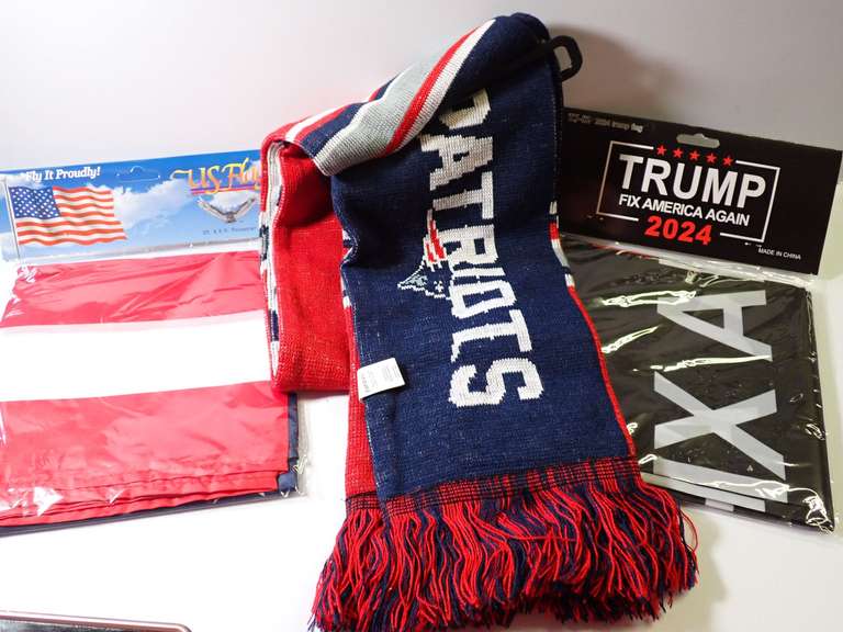 Patriots Scarf, American Flag & Trump 2024 Flag image