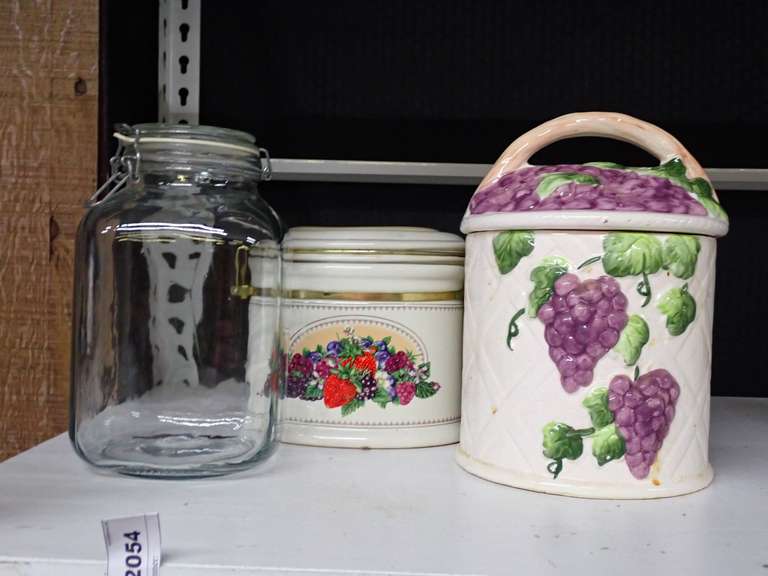 Collection of Three Lidded Canisters image