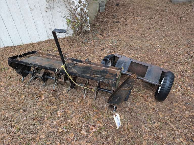 GARDEN TRACTOR LAWN AERATOR AND DUMP TRAILER TONGUE/AXLE ASSEMBLY image