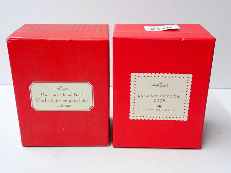 Hallmark Porcelain Dated Bell Ornaments - 2007 and 2008 image