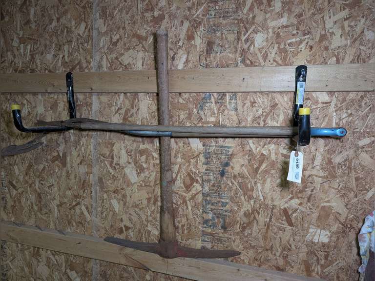 GARDEN TOOLS INCLUDING PICK HOE AND WEEDER TOOLS image