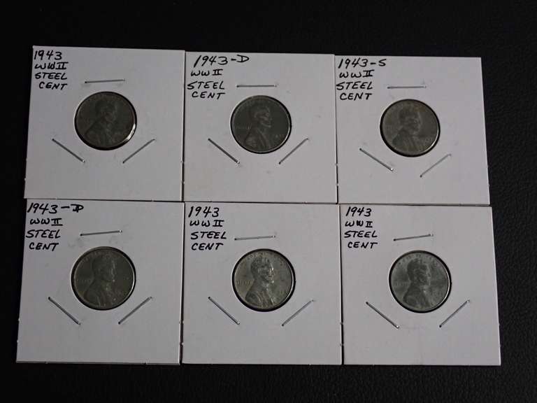 (6) 1943 WW2 STEEL PENNIES image