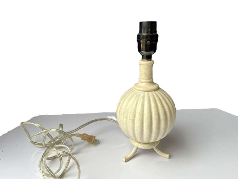 Garage… Footed, ribbed orb desk/side table lamp, see picture for details. image