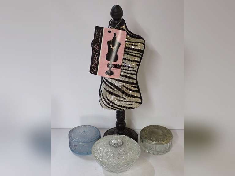 Jewelry Holder with Decorative Glass Containers image