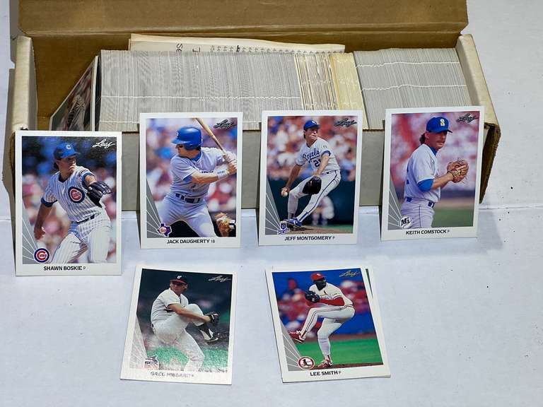 Box of assorted unsearched baseball/sports cards, see pictures for details. image
