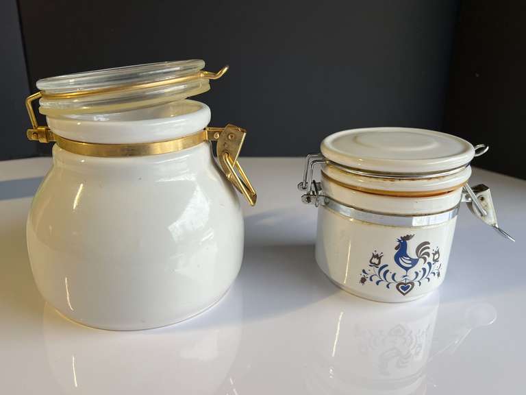 Garage… Ceramic locking lid canisters, see pictures for details. image