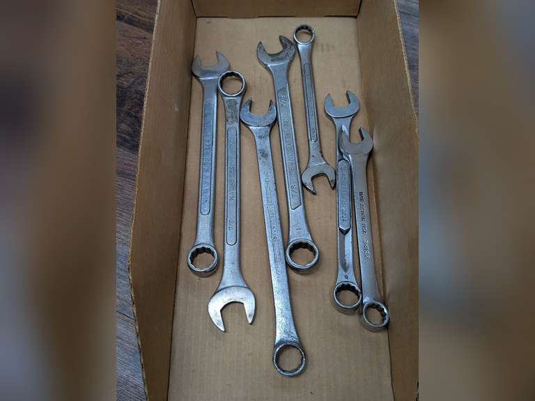 MADE IN USA AND JAPAN COMBINATION WRENCHES INCLUDING THORSON, PENNCRAFT, WILLIAMS, AND MORE IN LARGER SAE SIZES image