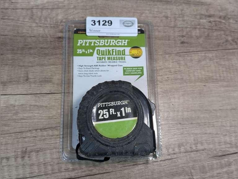 PITTSBURGH 25-FT X 1 IN QUICK FIND TAPE MEASURE WITH ORIGINAL PACKAGE image