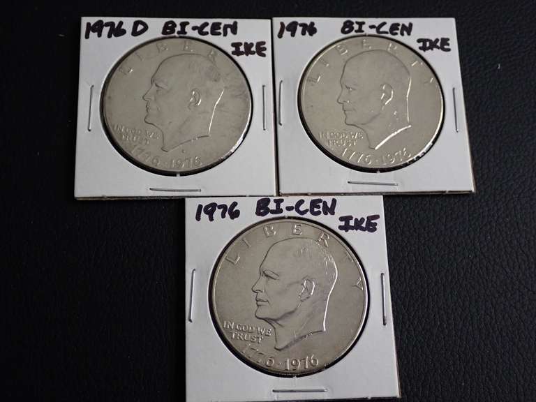 (3) 1976 BICENTENNIAL IKE DOLLAR COINS image