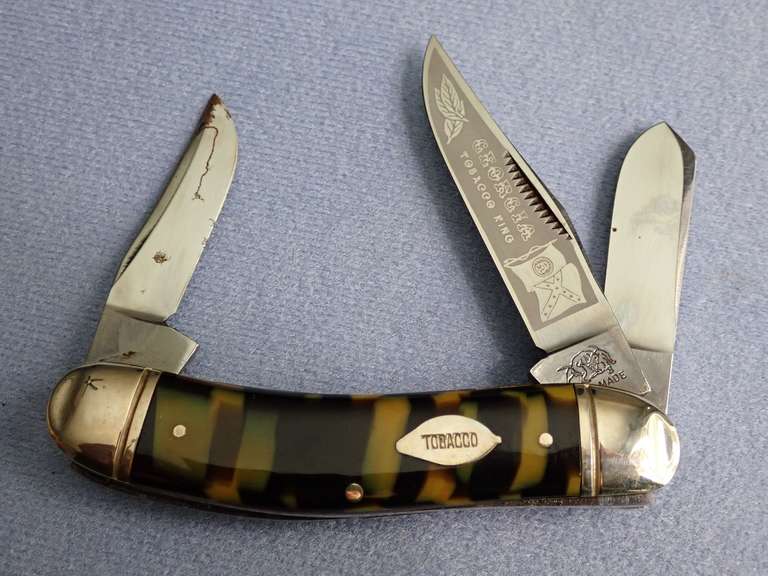 BULLDOG BRAND THREE BLADE SOWBELLY GEORGIA TOBACCO KING KNIFE image