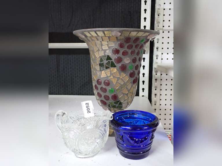 Mosaic Vase & Cobalt and Crystal Dishes image