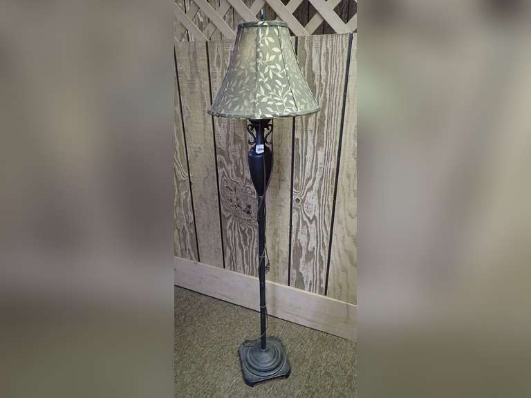 Floor Lamp with Leaf Pattern Shade image