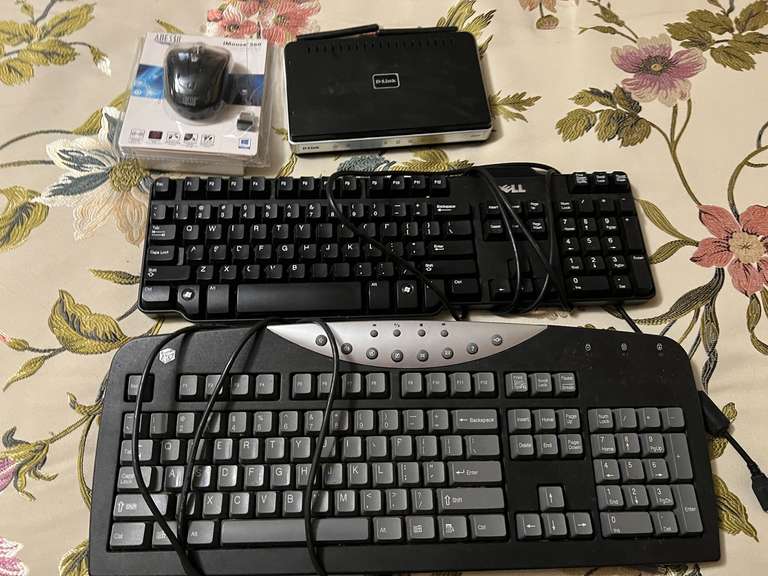 Master… Gateway and Dell keyboards, also includes a D-Link wireless router, and mouse. See pictures for details. image