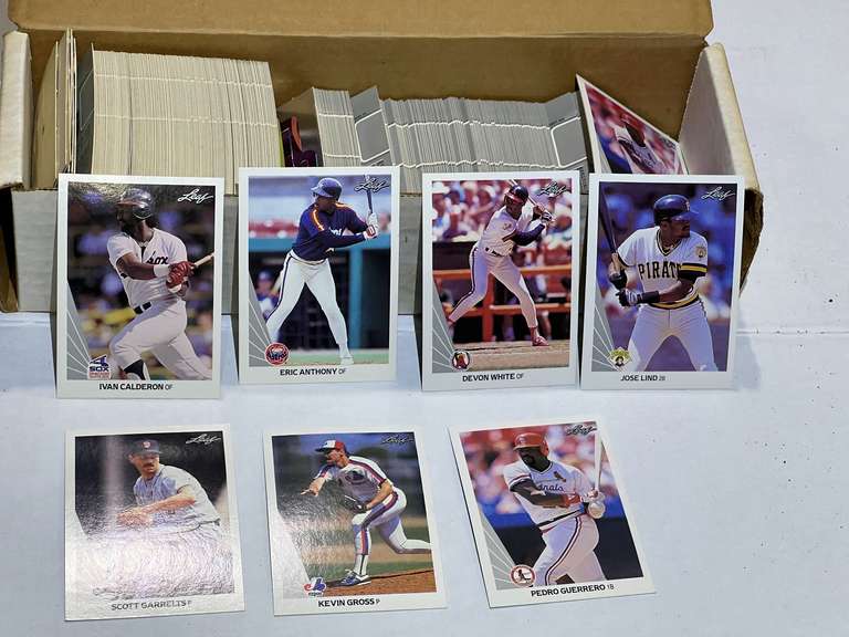 Box of assorted unsearched baseball/sports cards, see pictures for details. image
