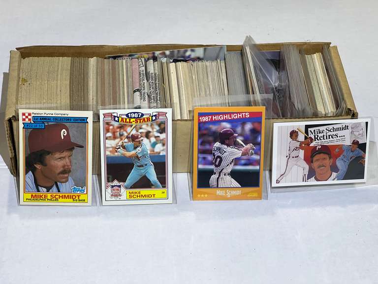 Box of assorted unsearched baseball/sports cards, see pictures for details. image