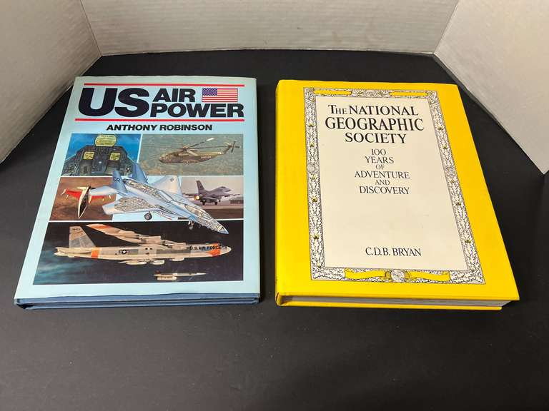 BR2…Collectible hardbound books to include “US Air Power”, and the “National Geographic Society, 100 years of Adventure and Discovery”. See pictures for details. image