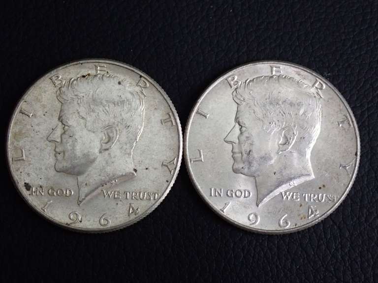 (2) 1964 KENNEDY HALF DOLLAR COINS image