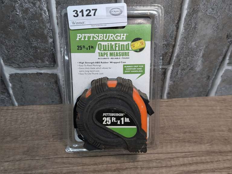 PITTSBURGH 25-FT X 1 IN QUICK FIND TAPE MEASURE WITH ORIGINAL PACKAGE image