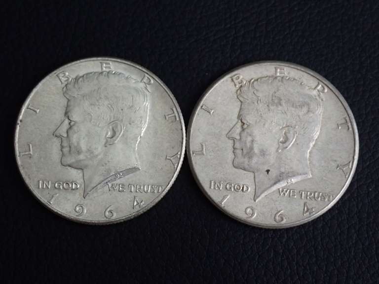 (2) 1964 KENNEDY HALF DOLLAR COINS image