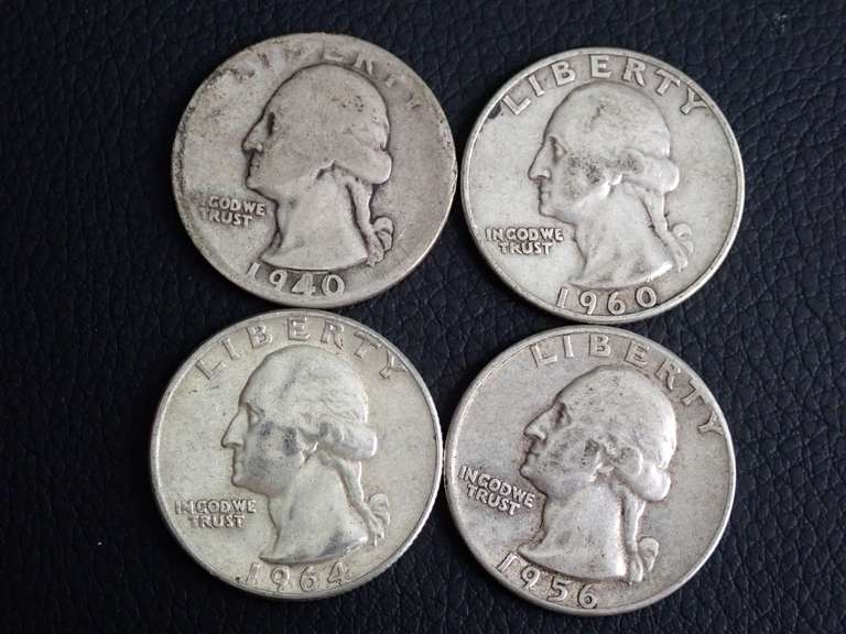 (4) WASHINGTON QUARTERS 90% SILVER image