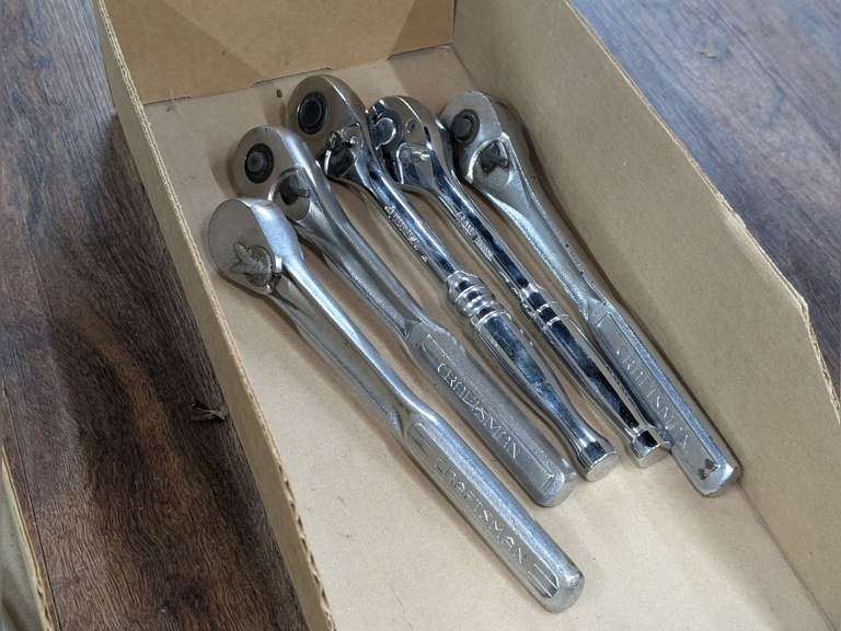 1/2-IN DRIVE RATCHETS INCLUDING CRAFTSMAN, HUSKY, AND POWER TORQUE, FIVE PIECES image