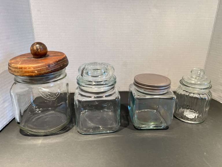 DR… Canisters/storage jars, four pieces, see pictures for details. image