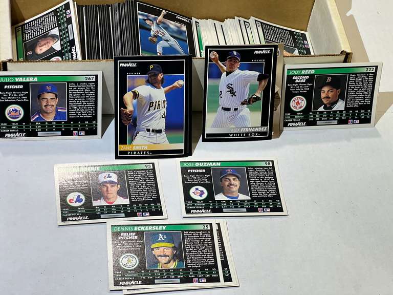 Box of assorted unsearched baseball/sports cards, see pictures for details. image