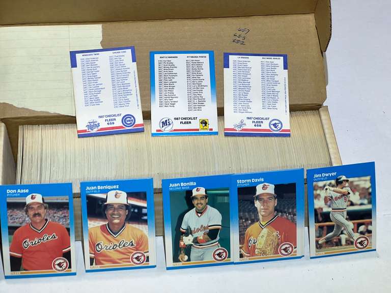 Box of assorted unsearched baseball/sports cards, see pictures for details. image