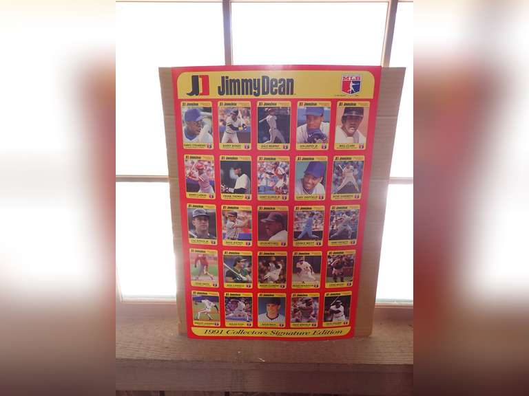 1991 Jimmy Dean Baseball Collector's Card Sheet image