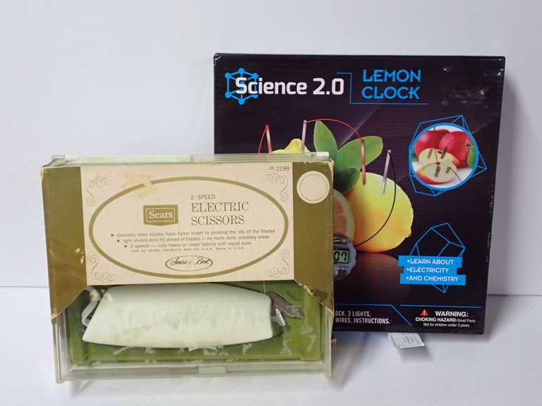 Science 2.0 Lemon Clock Kit & Sears 2-Speed Electric Scissors image