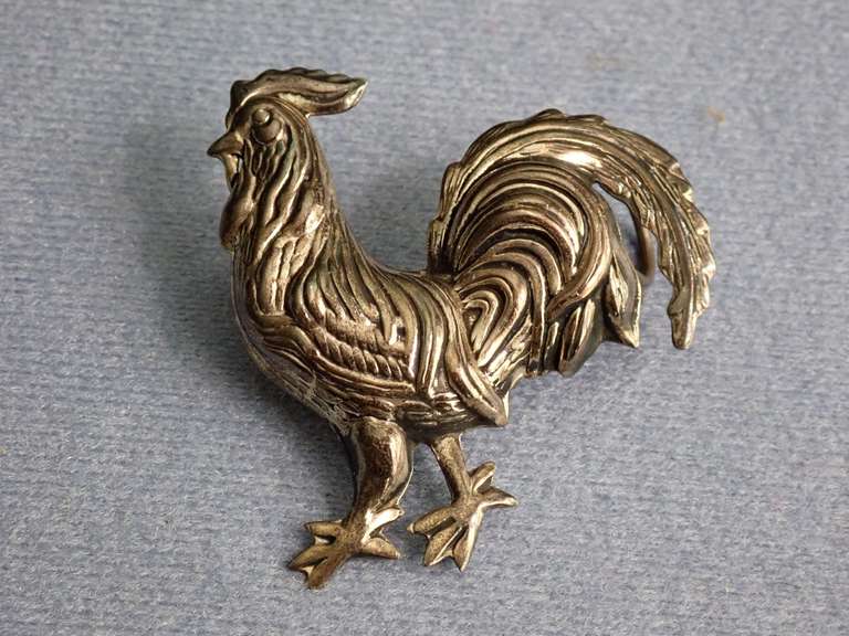 STERLING SILVER ROOSTER PIN image