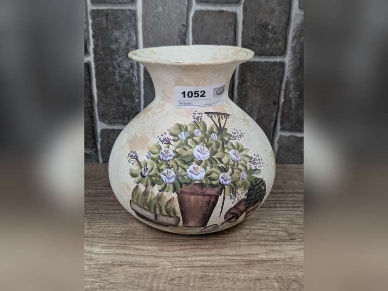 VINTAGE HAND-PAINTED CERAMIC VASE image