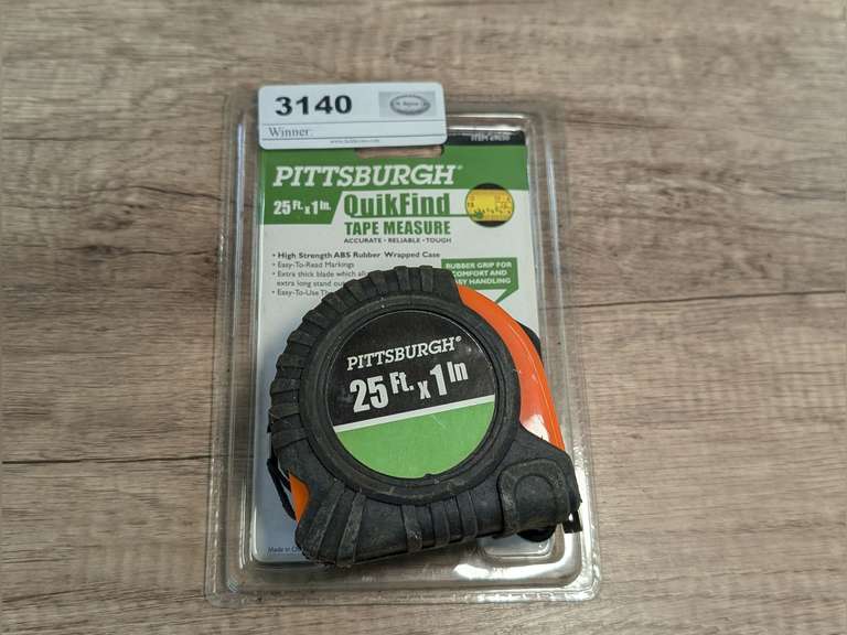 PITTSBURGH 25-FT X 1 IN QUICK FIND TAPE MEASURE WITH ORIGINAL PACKAGE image