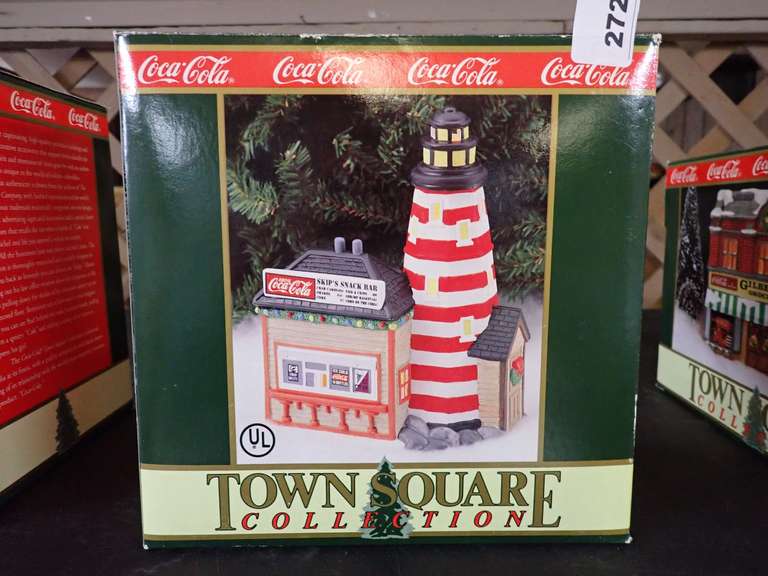 Coca-Cola Town Square Collection Lighthouse and Snack Bar Figurines image