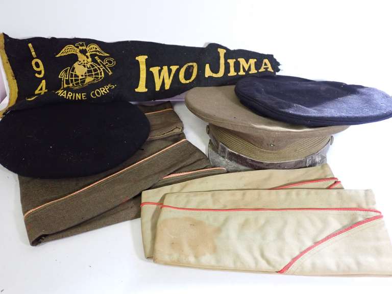 Military Hats, Berets, and Iwo Jima Pennant image