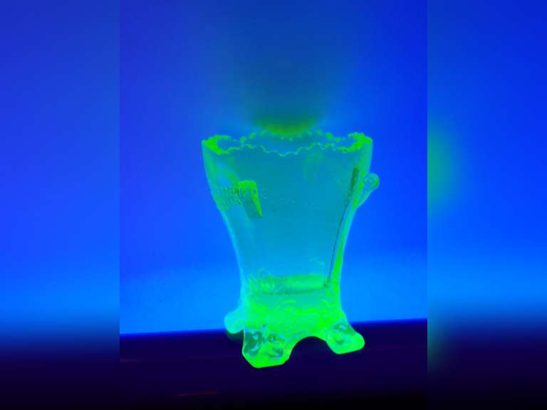 Vaseline Glass Toothpick Holder image