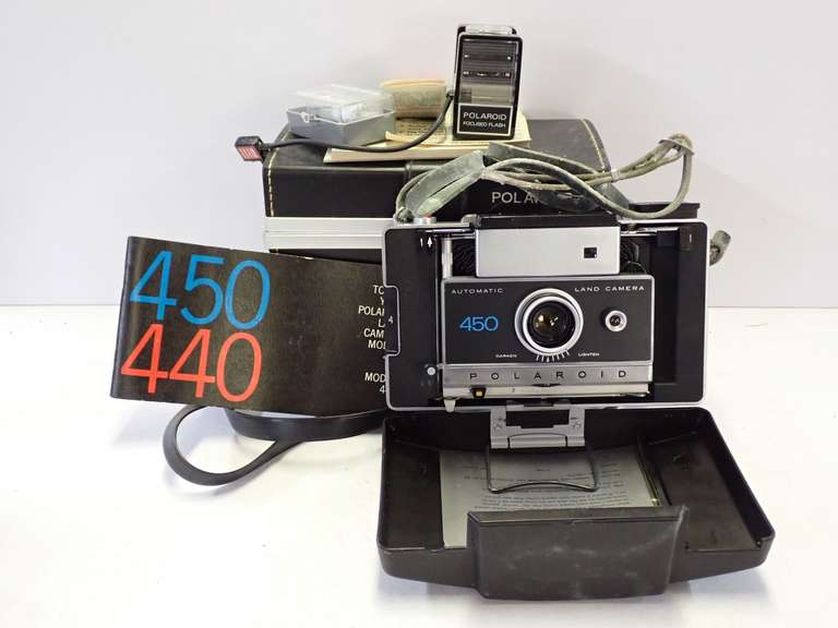 Polaroid Land Camera Automatic 450 w/ Case, Self Timer, Flash & Manual image