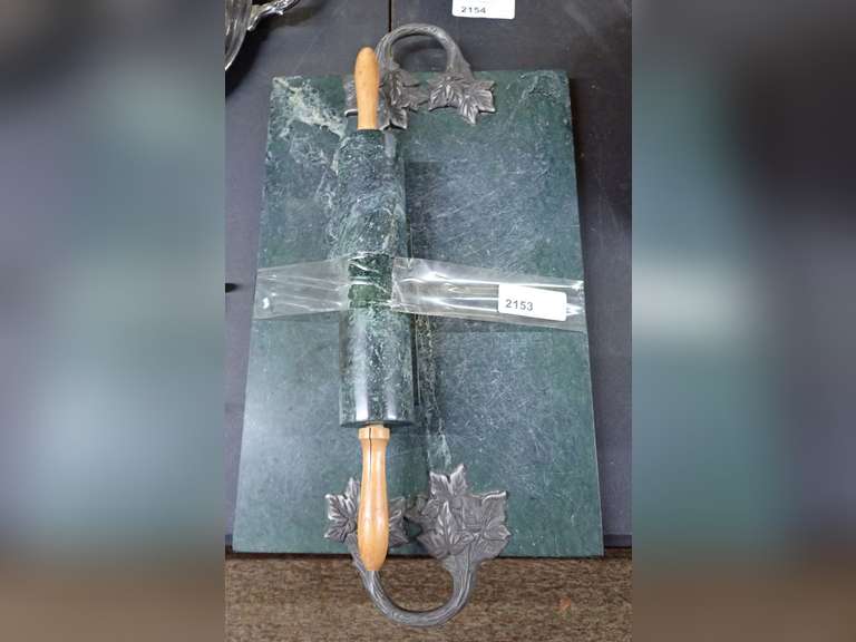 Marble Rolling Pin and Cutting Board Set image