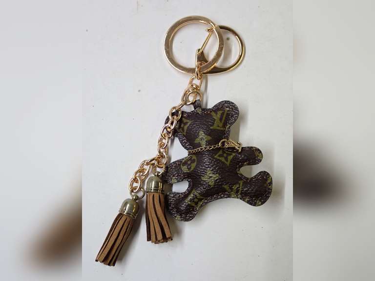 Designer Inspired Teddy Bear Keychain with Tassels image