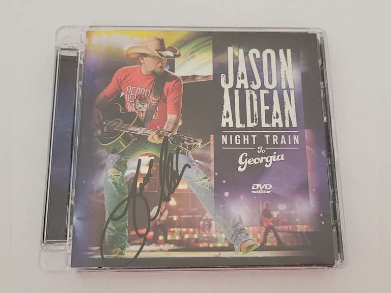 HANDSIGNED JASON ALDEAN 2013 NIGHT TRAIN TO GEORGIA CONCERT DVD-LIVE BETWEEN THE HEDGES AT UGA's SANFORD STADIUM image