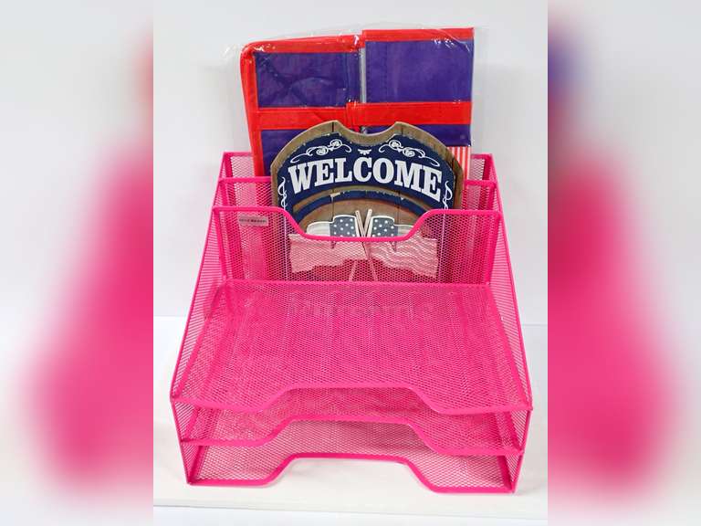 Desk Organizer, Welcome Sign and USA Tote Bundle image
