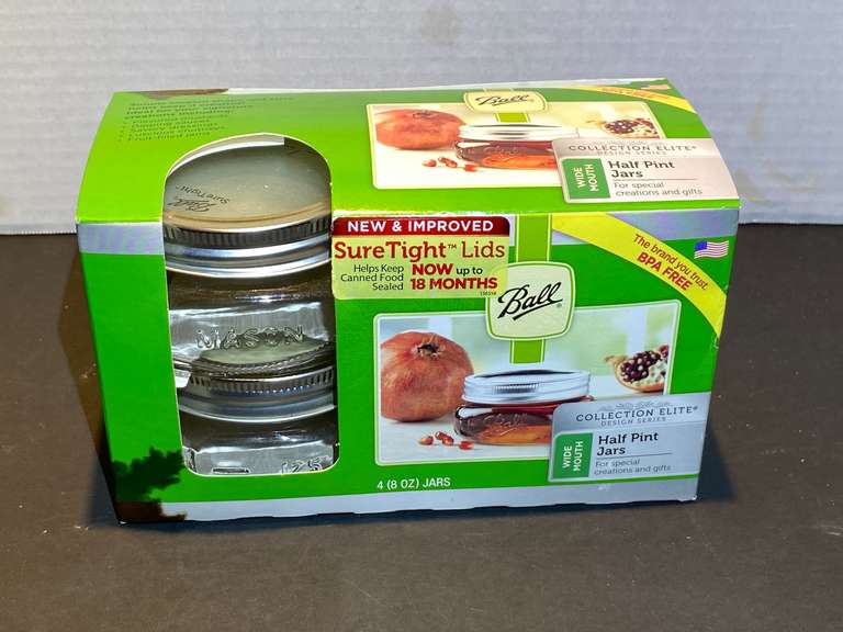 DR… Ball wide mouth canning jars, set of four, comes in original box, see pictures for details. image