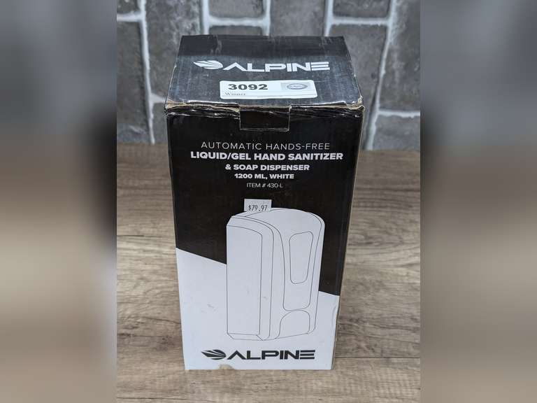 ALPINE COMMERCIAL GRADE AUTOMATIC HANDS-FREE LIQUID/GEL HAND SANITIZER AND SOAP DISPENSER IN ORIGINAL BOX image