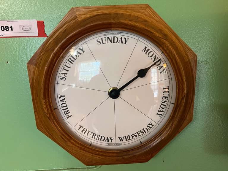 KIT...Battery operated day clock, working condition unknown, see pictures for details. image