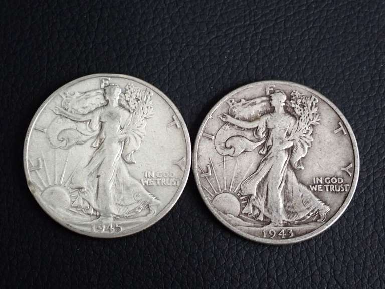 (2) WALKER HALF DOLLAR COINS image