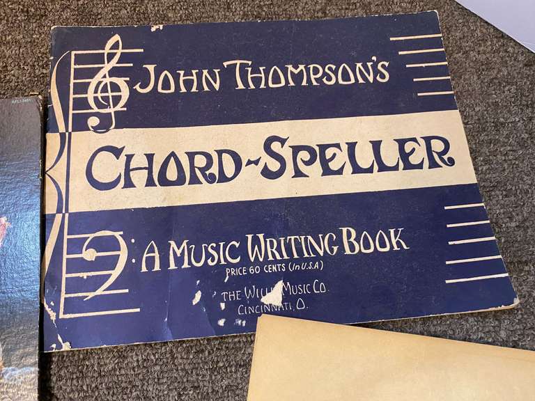 Vintage John Denver The Muppets album, music writing book, and Elvis poster, see pictures for details.