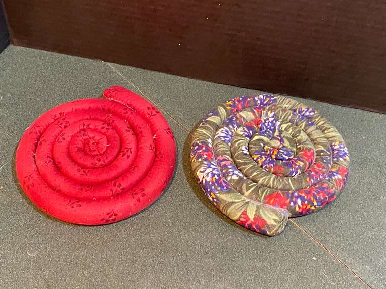 KIT… Weighted, spiral cloth trivets, set of two, see pictures for ...