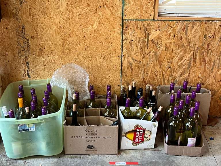 GR2…Empty glass wine bottle bottles for crafting, see pictures for details.